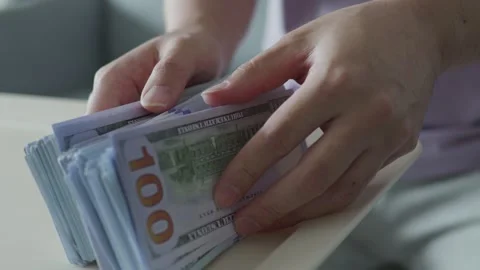 Large amount of cash, transaction Stock Footage 260328268