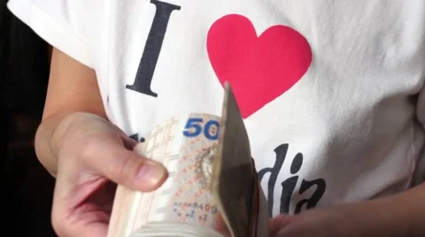 A large amount of Hong Kong Dollar notes. Stock Footage 47165875