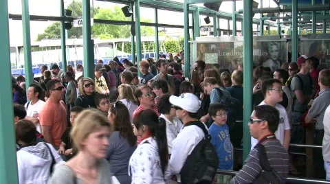 Large amount of People in Line Stock-Footage 372653