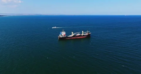 Large Anchored Specialized Ship Waiting On Burgas Harbor Refinery Black Sea Stock Footage 300445111