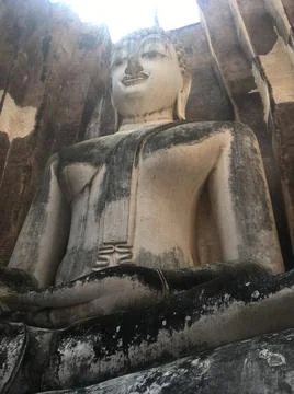 Large ancient buddha statue Stock Photos