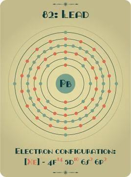 Large and detailed atomic model of Lead Stock Illustration
