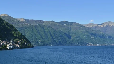 Large and panoramic view on Como lake in the north of Italy Stock Footage 107783718