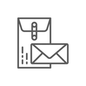 Large and small envelopes, post, business letters line icon. イラスト素材