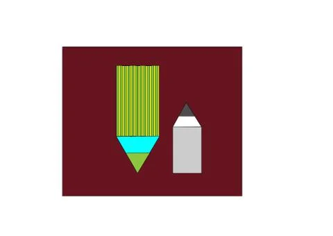 Large and small pencil Illustrazione stock