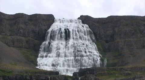 Large and wide waterfall Stock Footage 37273247