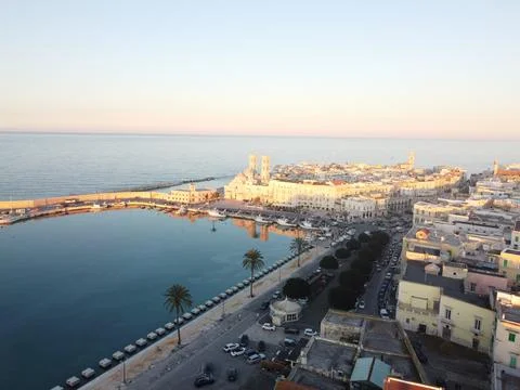 Large angle of molfetta naval port Stock Photos