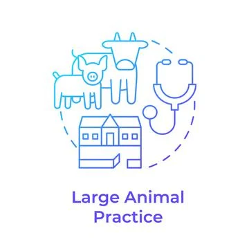 Large animal practice gradient outline concept icon 库存插图
