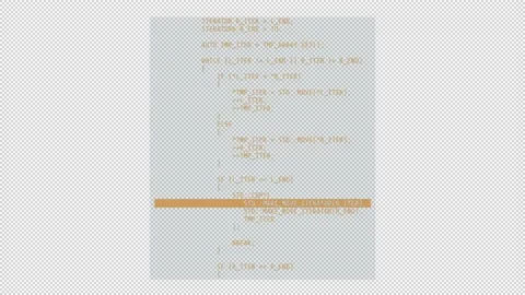 Large animated block with scrolling abstract code. Stock Footage 160316440