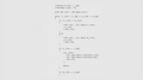 Large animated block with scrolling abstract code. Stock Footage 236664870