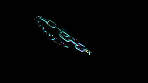 A large anodized chain on a black background looks like a stylish decoration Stock Footage 129731059