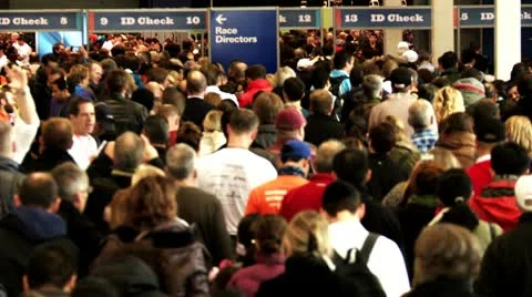 Large anonymous city crowd 3 Stock Footage 12518199