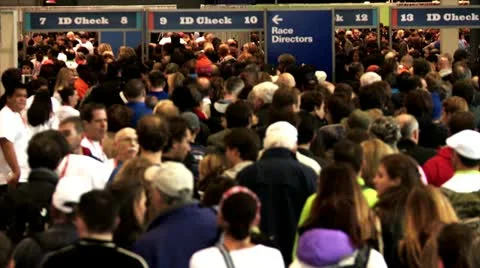 Large anonymous city crowd Slow motion 4 Stock Footage 12518185