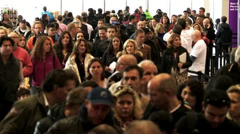 Large anonymous city crowd Slow motion 3 Stock Footage 12518264