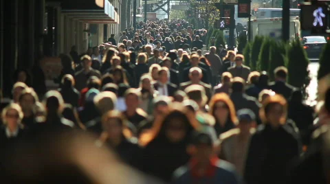 Large anonymous crowd Stock Footage 565217