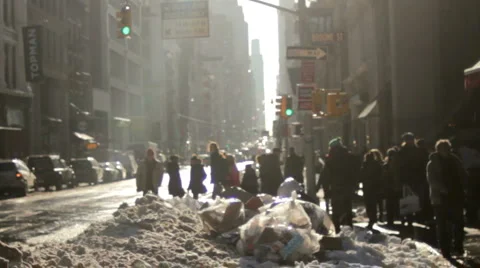 Large anonymous crowd New York City Stock Footage 1059952