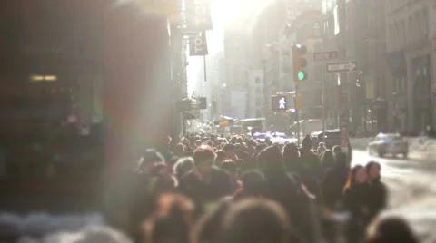 Large anonymous crowd NYC Vidéo 1065653