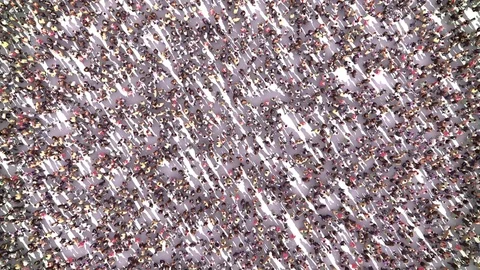 Large Anonymous Crowd Zoom Out Stock Footage