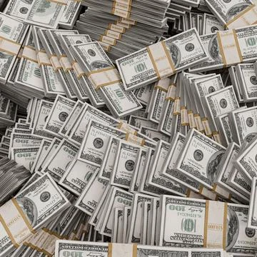 Large aount of American banknotes Illustrazione stock