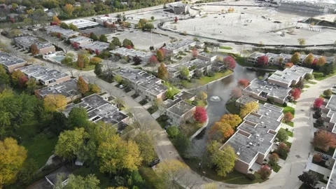 Large apartment complex in Northfield, Illinois. Stock Footage 165848928