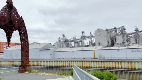 Large Arch in Front of a Factory Stock Footage 250199729
