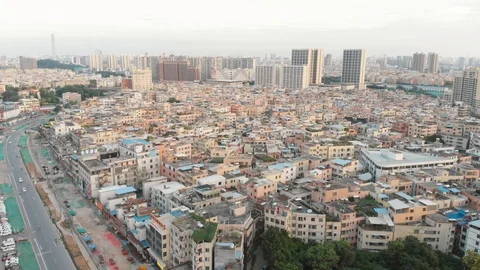A large area densely built up with Chinese houses Video stock 113261049