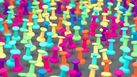 Large Array of Colorful Thumbtacks Stock Illustration