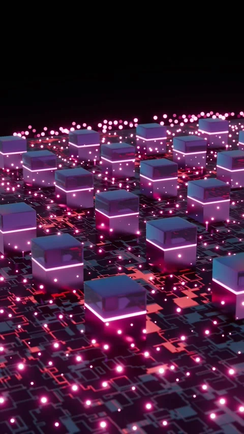 A large array of pink and blue cubes Stock Footage 309925305