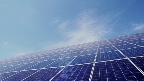 Large array of solar panels on the roof of the house. Stock Footage 140207942