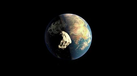 A large asteroid flies to the planet Earth Stock Illustration