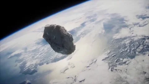 A large asteroid flying close to Earth. Stock Footage 336230110
