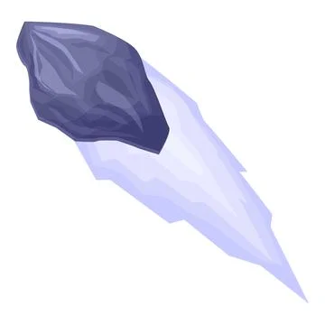 Large asteroid flying leaving a trail of blue fire Stock Illustration