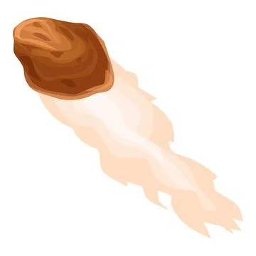 Large asteroid leaving a trail of fire flying towards planet earth Stock Illustration