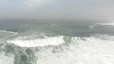 Large Atlantic waves roll over each other. The drone is over the sea. Stock Footage 135149798