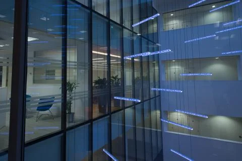 Large Atrium Night Stock Photos
