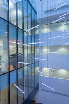 Large Atrium Twilight Stock Photos