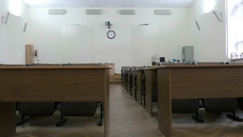 Large auditorium, lecture hall, assembly hall, conference hall Stock Footage 88816249