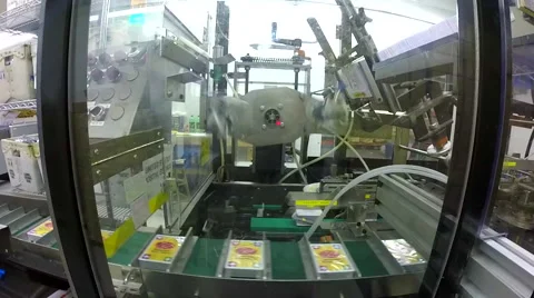 Large automated card making machine assembly line Stock Footage 40064177