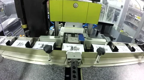 Large automated card making machine assembly line Stock Footage 40065339