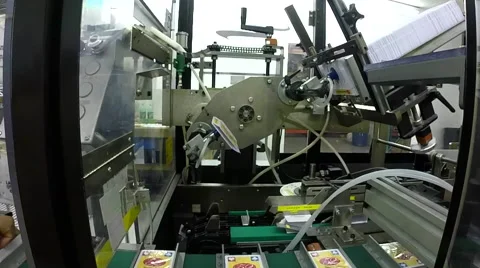 Large automated card making machine assembly line Stock Footage 40136631