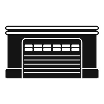 Large automatic garage door closing in modern style Illustrazione stock