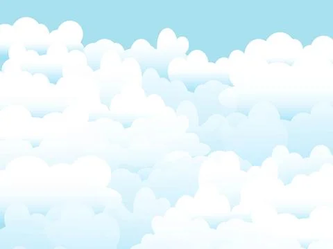 Large background of clouds on a blue sky. Horizontal backing blank for illu.. Illustrazione stock