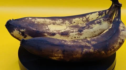 Large bananas on yellow Stock Footage 330969385