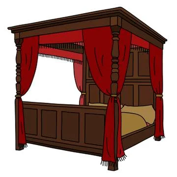 The large baroque bed Stock Illustration