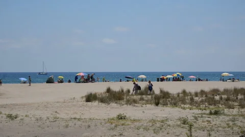 Large Beach Lots Of Sand Stock Footage 55460935