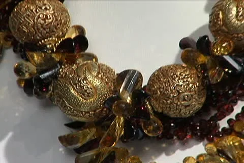 Large Beads Necklace Stock Footage 10687011