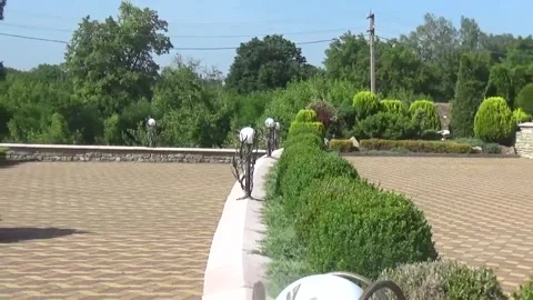 A large beautiful section of the square in the urban landscape in summer Stock-Footage 313217663