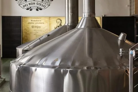 Large beer tanks Stock Photos