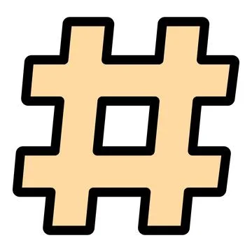 Large beige hashtag symbol communicating trending topics and social media d.. Stock Illustration