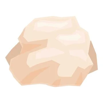 Large beige stone lying on white background Stock Illustration